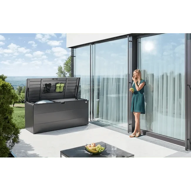 Biohort – StyleBox baúl metálico de diseño para exterior Gris oscuro metálico