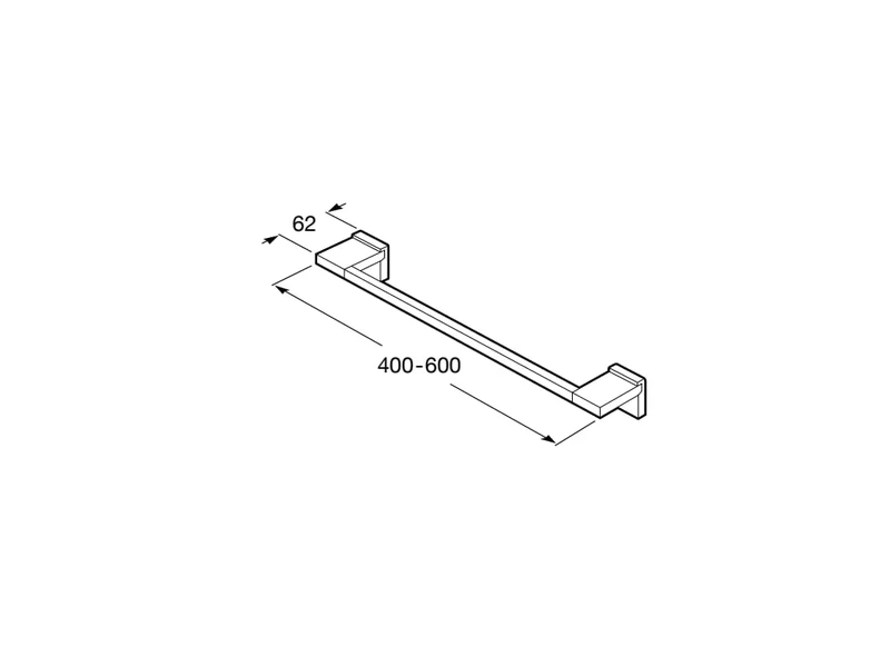 Roca - Toallero de lavabo Rubik 600 mm Cromado A816845001