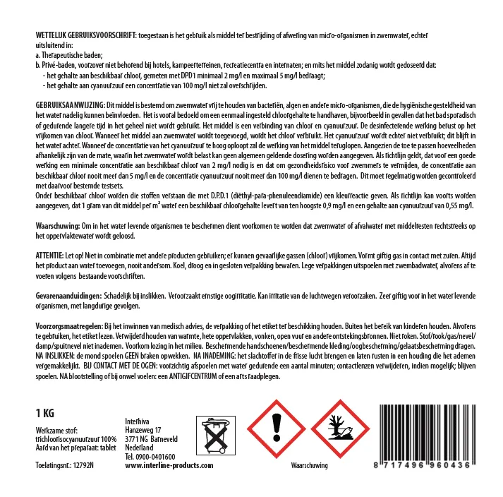 Interline Chloortabletten 5 kg (200 gram)