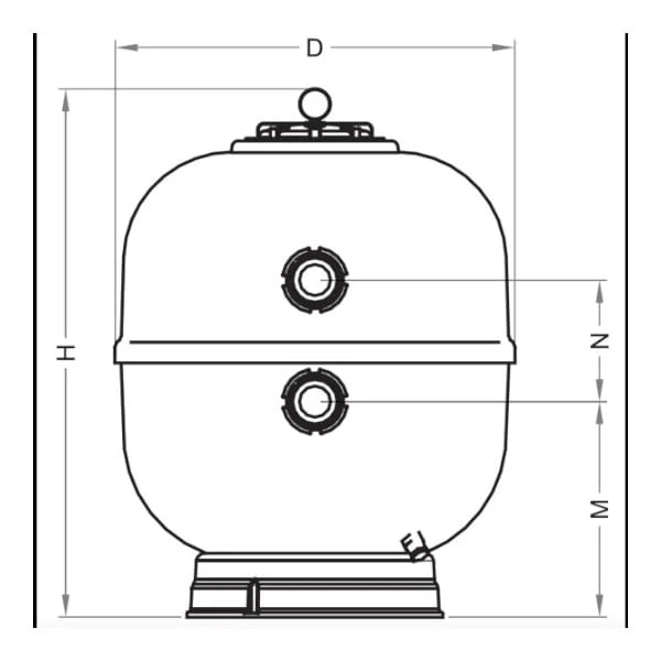 Astralpool Jupiter Pro filtre Ø480mm-Ø900mm sans voie