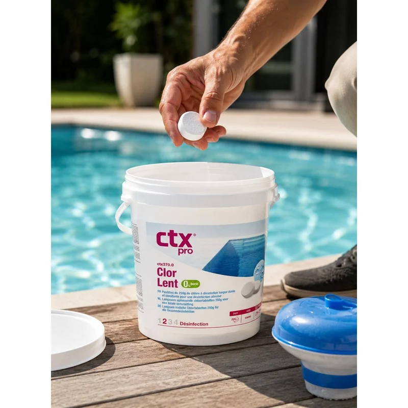 CTX - Pastilles de chlore 5 kg lentes - CTX370 - Chlore Lent - Pack de 20 Pastilles CTX