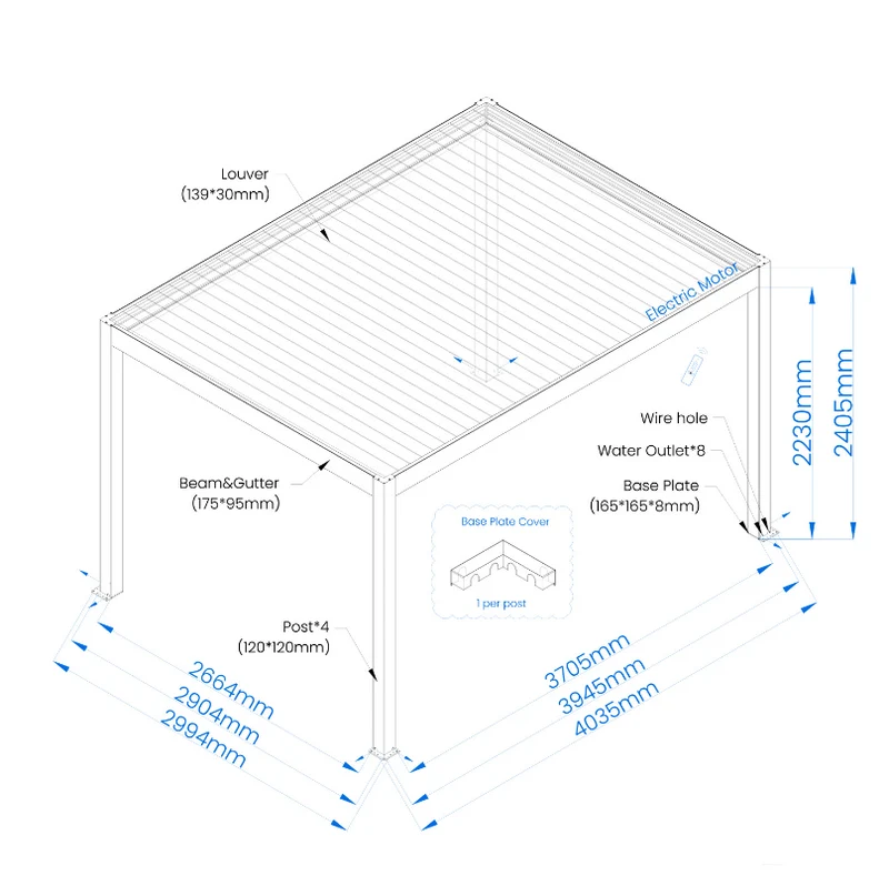 Pergola motorizada DORA Sined 3x4