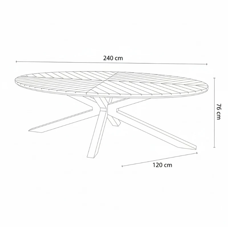 Mesa Oval SUPERGA Sined 240x120cm