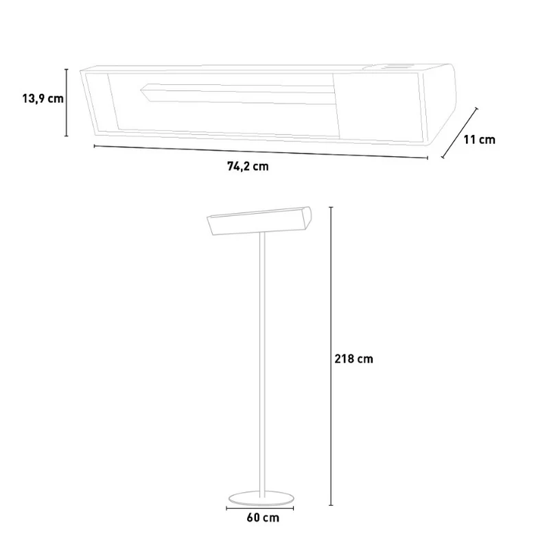 Aquecedor Infravermelhos Exterior Sined PIEDISTALLO 2000w
