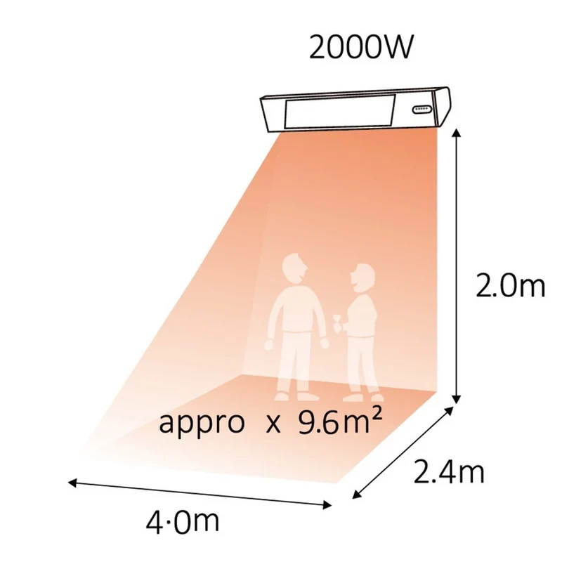 Aquecedor Infravermelho Exterior Sined VETRO 2000w