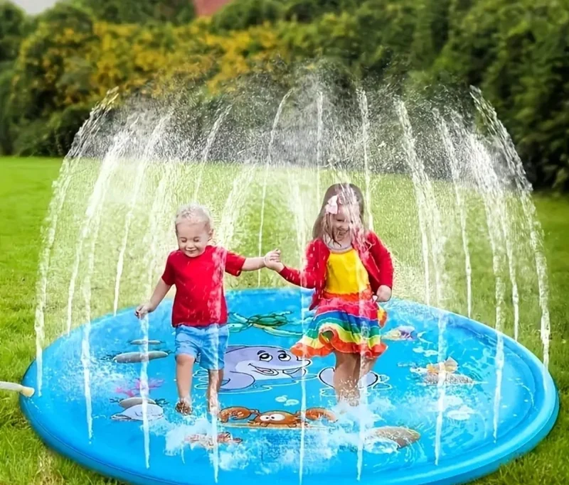 Water speelmat zeedieren met tuinslang aansluiting