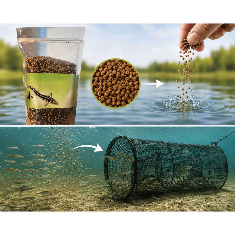 Aquifood Esturgeon (Odeur Max) - 3MM - 775G / 1250ML- Parfait pour attirer les petits poissons dans les nasses & carrelets