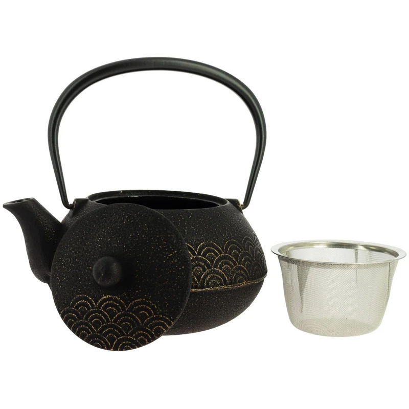 Tetera Iwachu Seigaiha Negra Dorada 900 ml