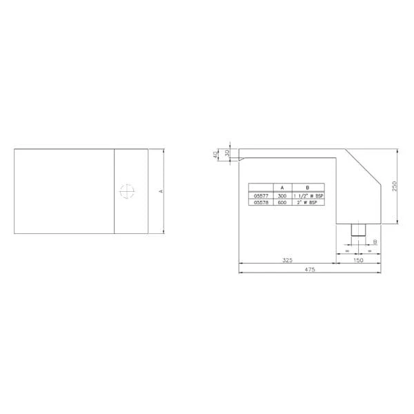 Cascade inox 316 - 300mm x 1½"