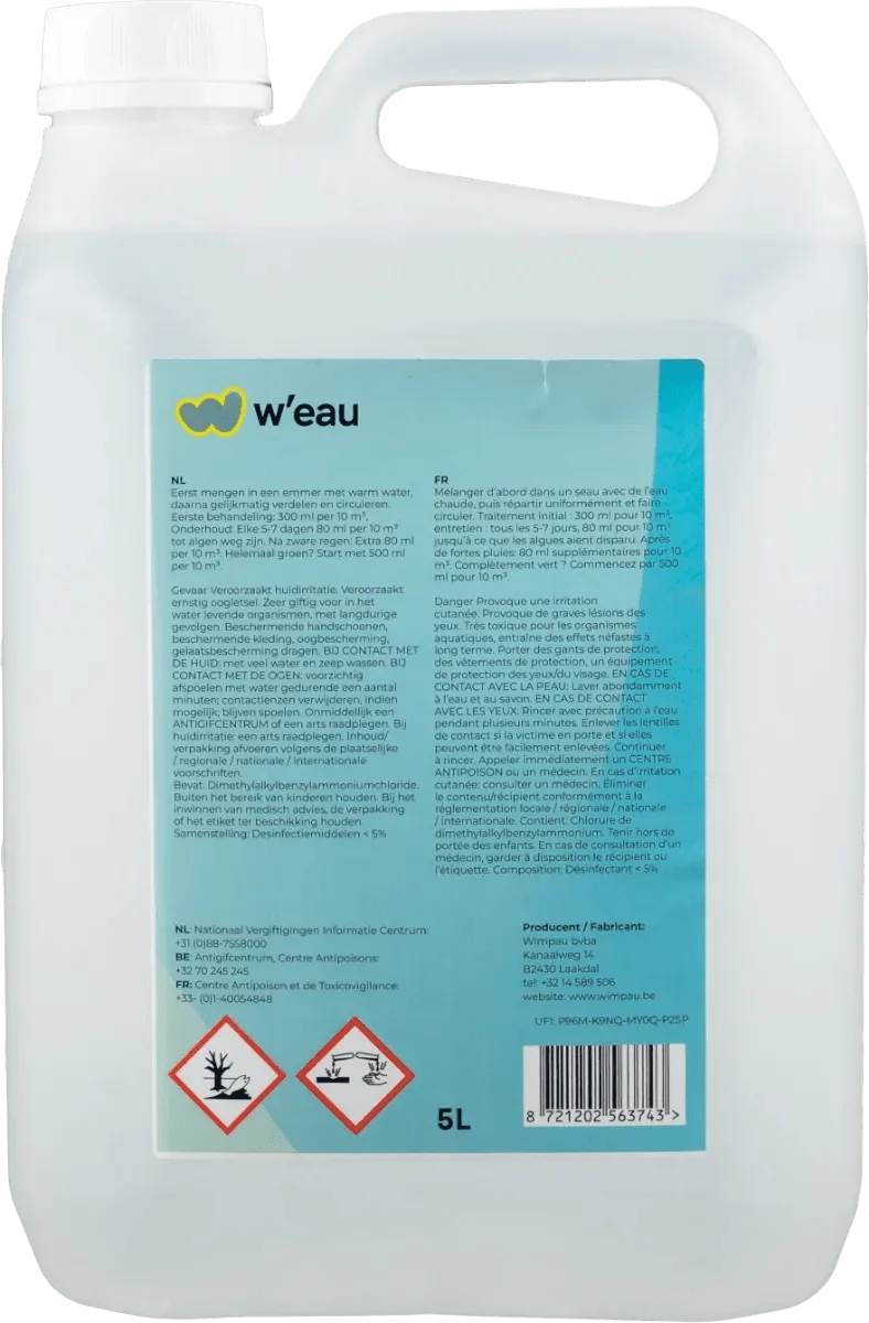 W'eau Anti-Alg 5 Liter – Professionele Algenbestrijder
