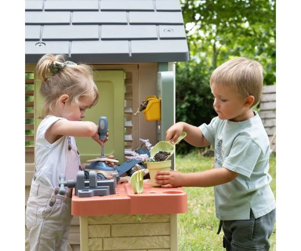 Smoby Speelhuis Nature + Werkbank