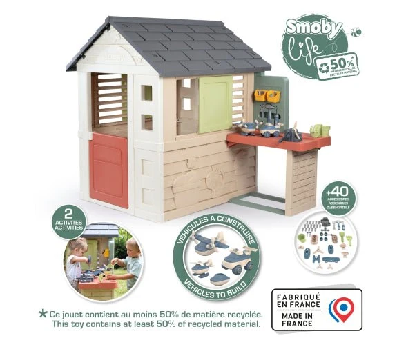 Smoby Speelhuis Nature + Werkbank