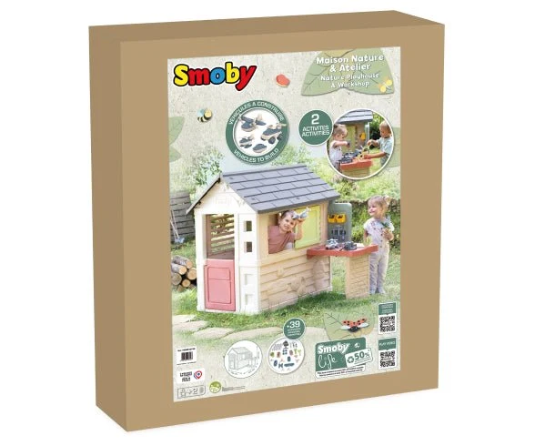 Smoby Speelhuis Nature + Werkbank