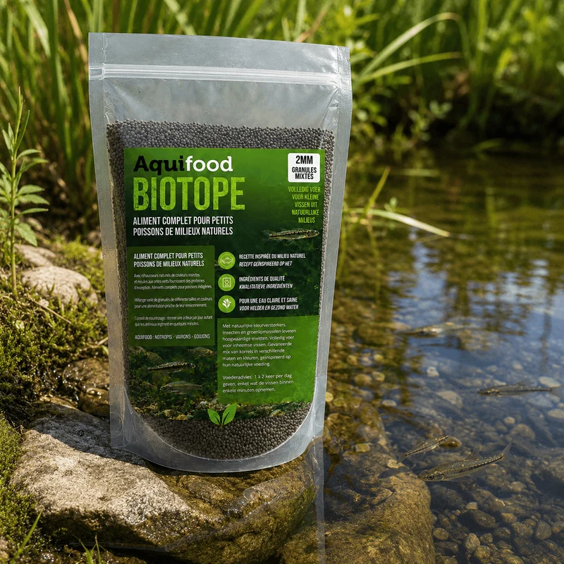 Aquifood Biotope - Nourriture pour poissons indigènes & petits poissons - 600G - Vairons, Notropis, Goujons, ...