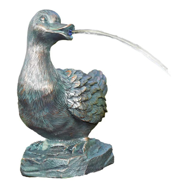 Statue de Bassin Canard Décoratif 25 x 15 x 30 cm – Figurine de Jardin pour Étang et Bassin