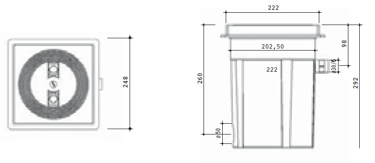 Regulador de nível ABS (liner / betão) - Branco Bluezone