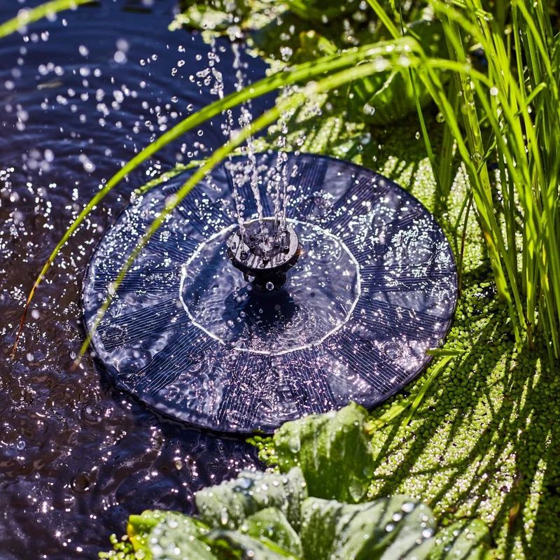 Jardin d'eau Solaire - Lotus Garden Kit avec Fontaine - 58 X 58 X 18CM - Gris