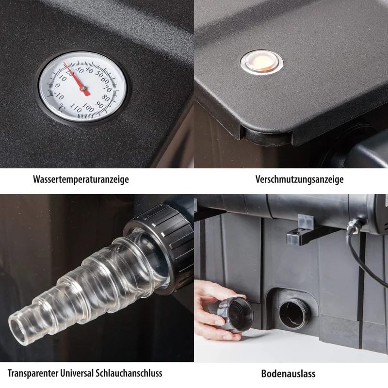 Kit de Filtration Continue pour Bassin 40 m³ – 10 000 l/h avec Lampe UVC 36W