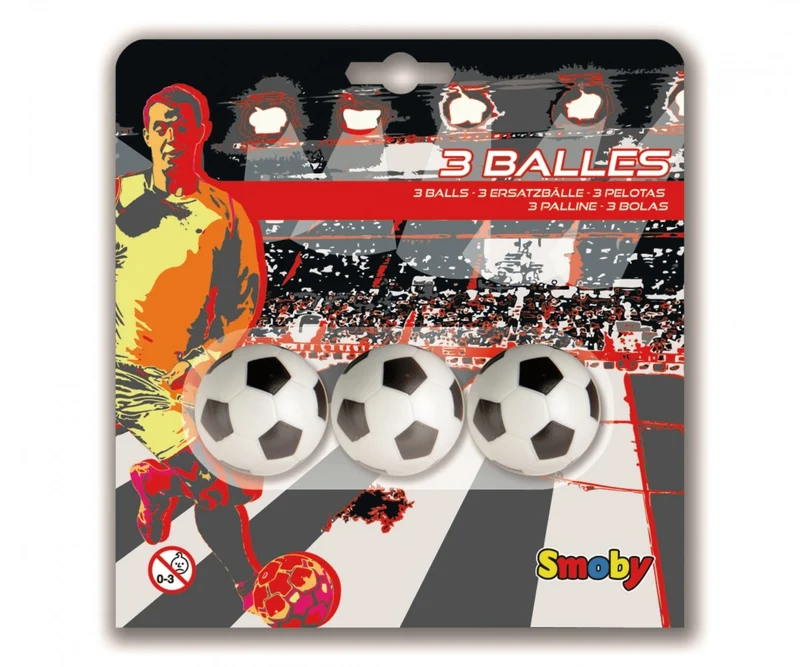 Blister 3 Plastic Tafelvoetbalballen – Ø34 mm