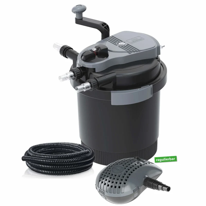 Heissner Filtre à Pression HLF4000-00 avec Pompe et Clarificateur UV-C 7W – Kit de Filtration pour Bassin