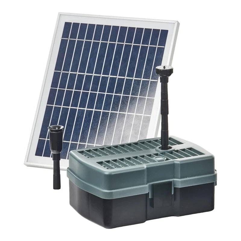 Heissner Filtre Sous-Marin Solaire avec Pompe de Fontaine 600 l/h – 5W UVC