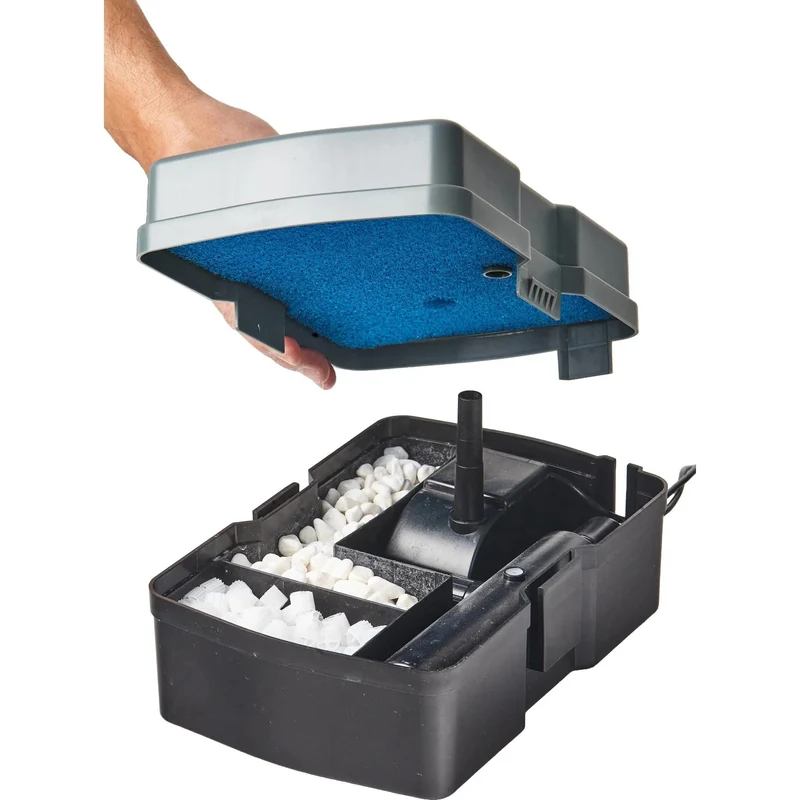 Heissner Filtre Sous-Marin Solaire avec Pompe de Fontaine 600 l/h – 5W UVC