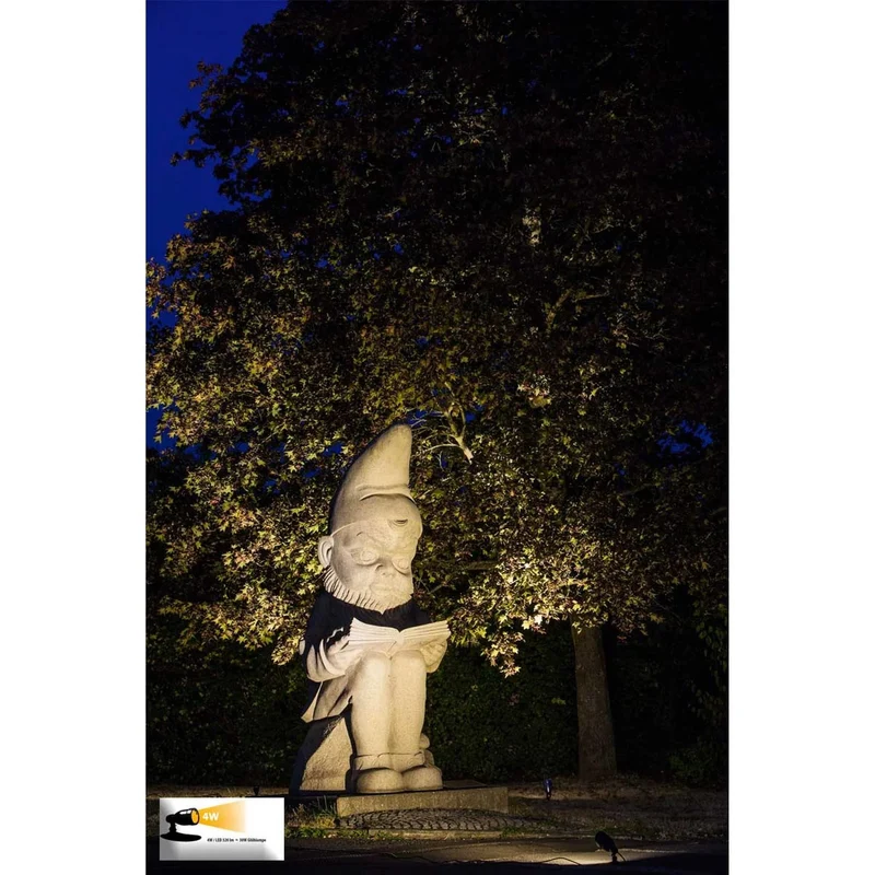 Heissner Spot LED Smart Light 4 Watt Noir – Éclairage Puissant pour Bassin et Jardin