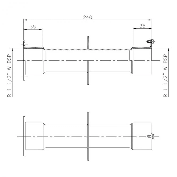 Astralpool - Pasamuros en acero inoxidable 240 mm para piscina de hormigón