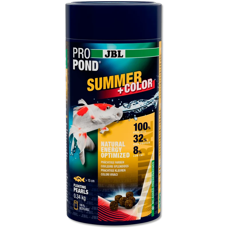 JBL ProPond Summer+Color - 1L/0.34kg - Aliment d’été pour carpes koïs et autres poissons de bassin