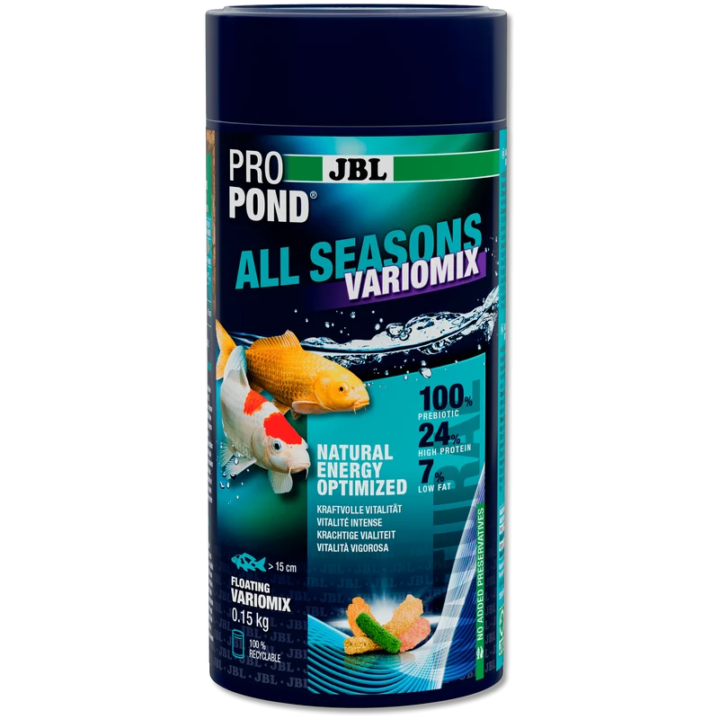 JBL ProPond All Seasons VarioMix - 1L/0.15kg - Mix alimentaire 4 saisons pour carpes koï et autres poissons de bassin