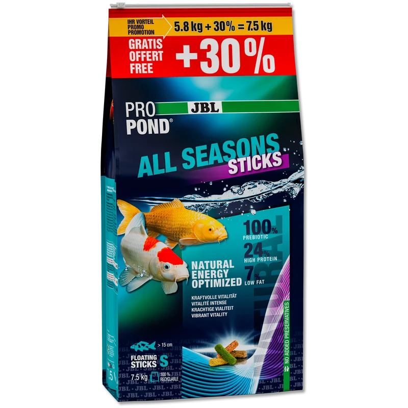 JBL ProPond All Seasons Sticks - 42L/7.5kg - Bâtonnets 4 saisons pour carpes koï et autres poissons de bassin