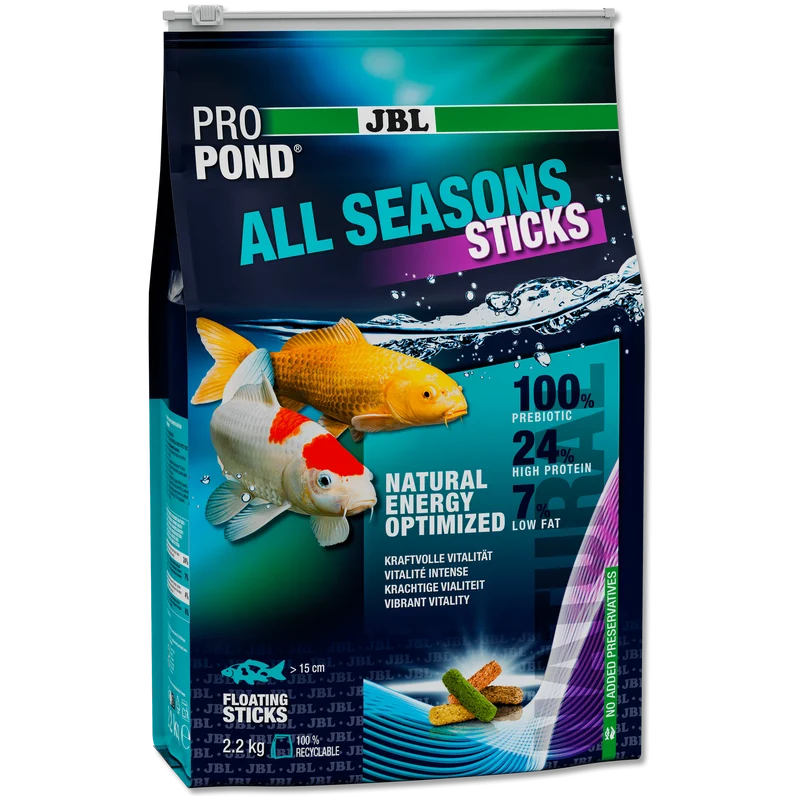 JBL ProPond All Seasons Sticks - 12L/2.2kg - Bâtonnets 4 saisons pour carpes koï et autres poissons de bassin