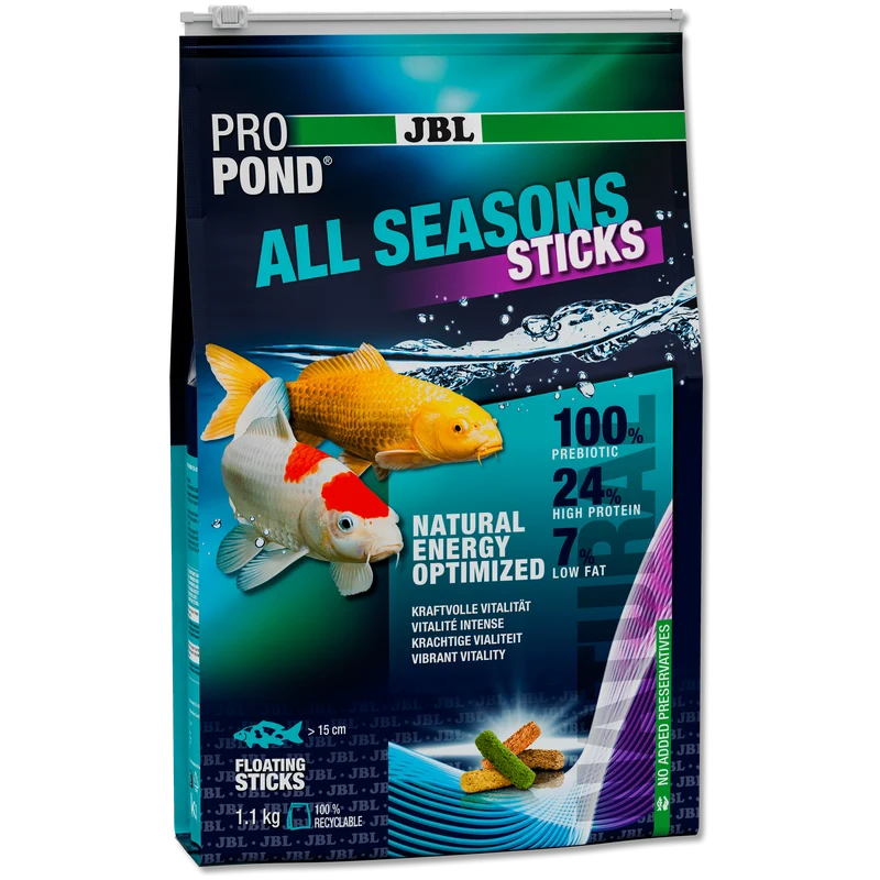 JBL ProPond All Seasons Sticks - 6L/1.1kg - Bâtonnets 4 saisons pour carpes koï et autres poissons de bassin