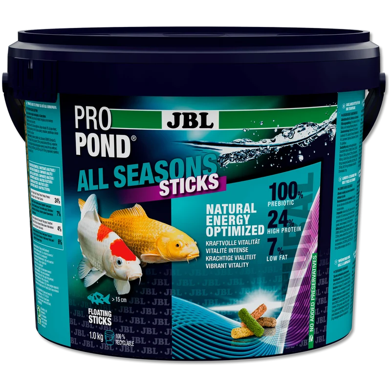 JBL ProPond All Seasons Sticks - 5.5L/1kg - Bâtonnets 4 saisons pour carpes koï et autres poissons de bassin