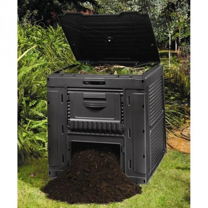 Keter - Compostador de jardín E-Composter 470L gris oscuro