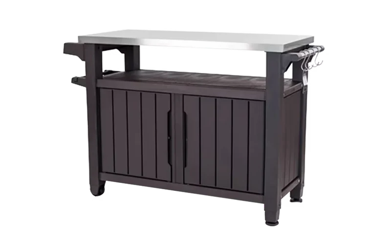 Keter - Mueble barbacoa grande de exterior marrón