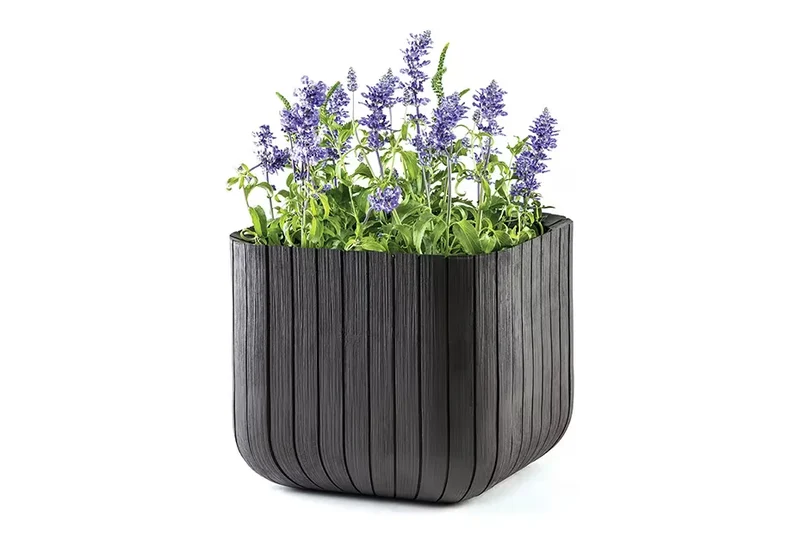 Keter - Maceta de jardín Cube Box 21,5L marrón