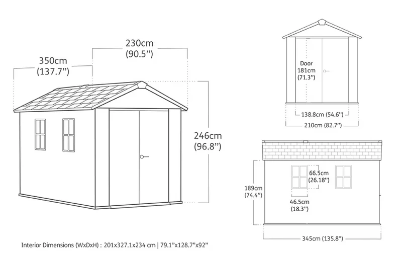 Keter - Caseta de exterior Newton 7511/1175 marrón
