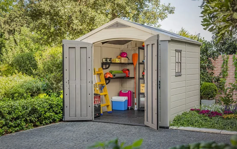 Keter - Caseta de exterior Factor 8x8 marrón/beige