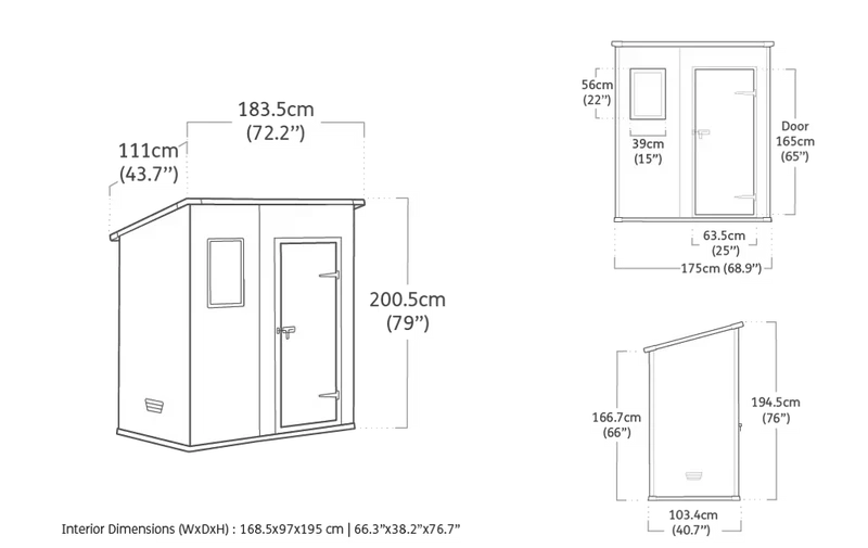 Keter - Caseta de exterior Manor Pent 6x4 gris