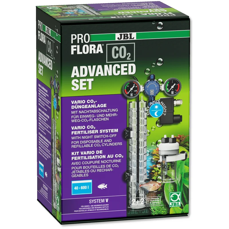 JBL PROFLORA CO2 ADVANCED SET V - Kit de fertilisation au CO2, avec 2 manomètres et coupure nocturne