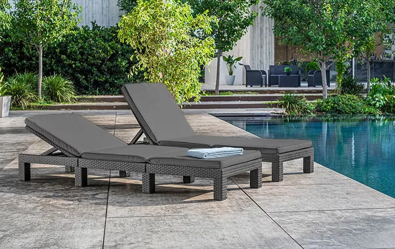 Keter - Tumbona de exterior Daytona Deluxe grafito