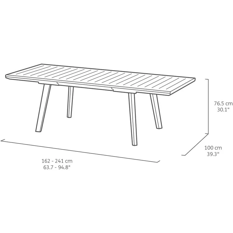 Keter - Mesa de comedor de exterior extensible Harmony blanco/capuchino