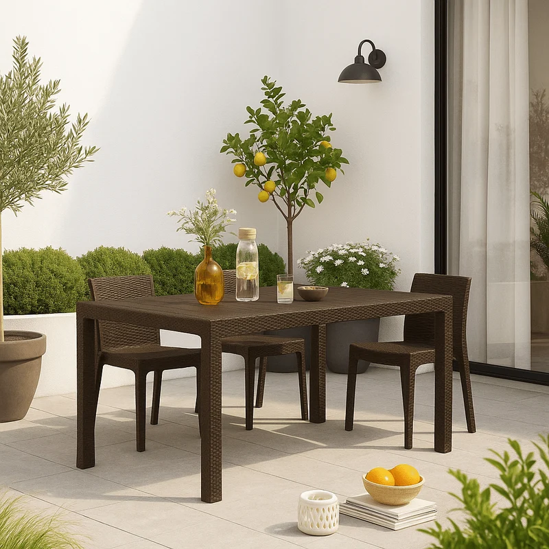 Keter - Mesa de comedor de exterior Melody marrón