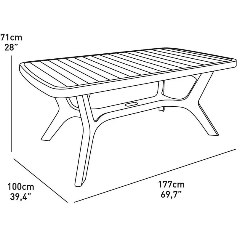 Keter - Mesa de comedor de exterior Baltimore grafito