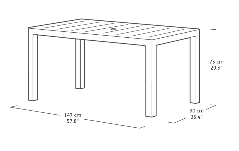 Keter - Mesa de comedor de exterior Julie grafito