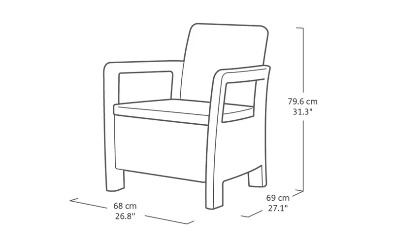 Keter - Conjunto de exterior 4 plazas Tarifa Lounge blanco
