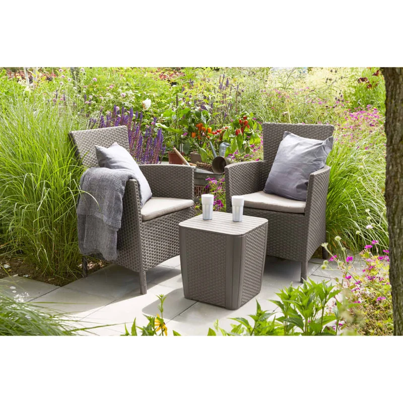Keter - Conjunto de exterior 2 plazas Iowa Balcony capuchino