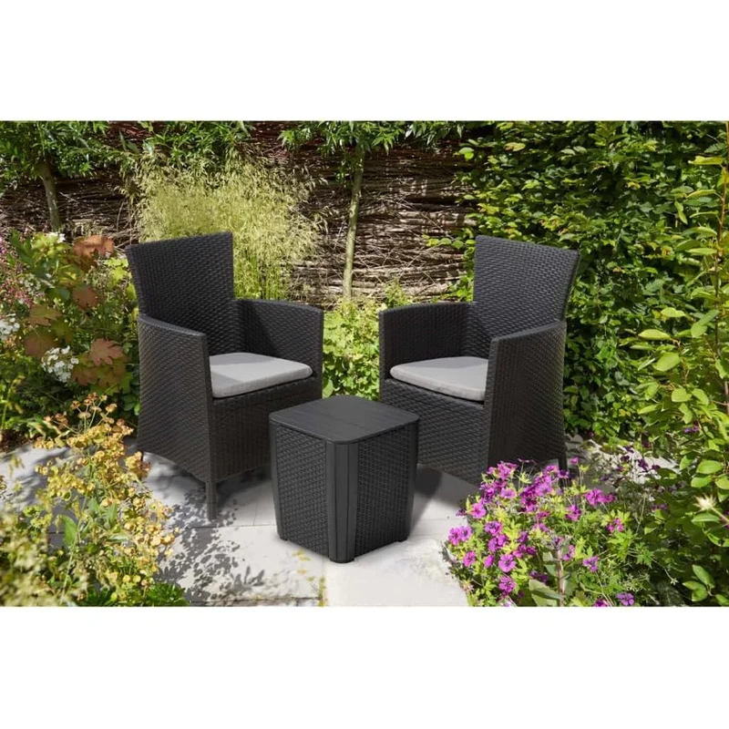 Keter - Conjunto de exterior 2 plazas Iowa Balcony grafito