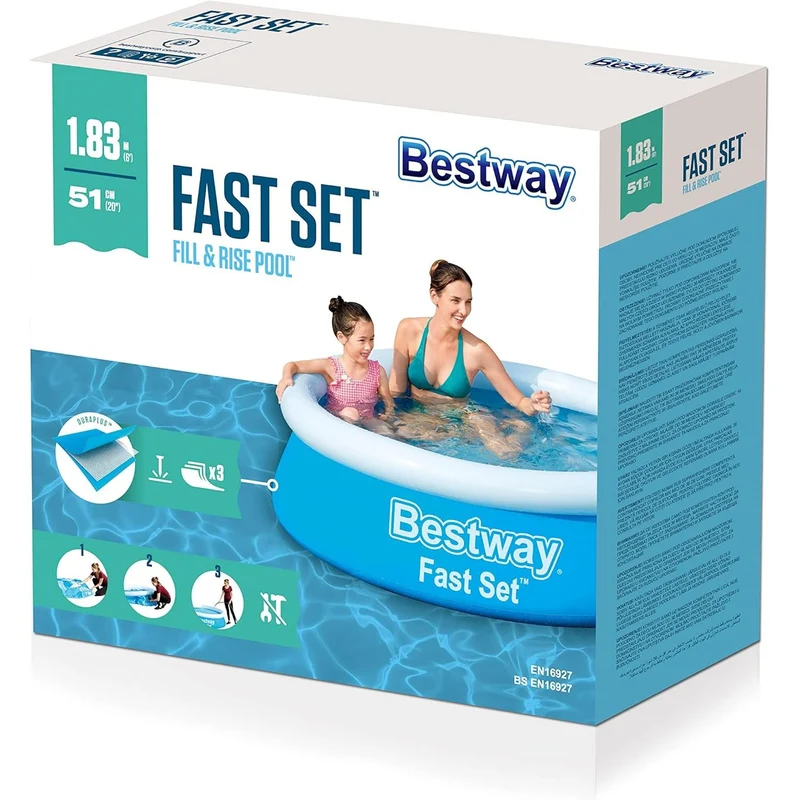 Bestway – Piscina hinchable Fast Set (183 × 51 cm)